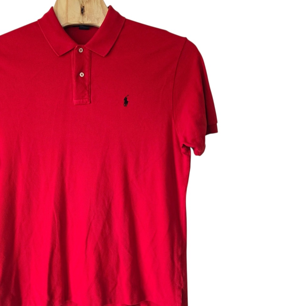Polo Ralph Lauren Mens XL Red Cotton Pique Short Sleeve Pony Logo Polo Shirt